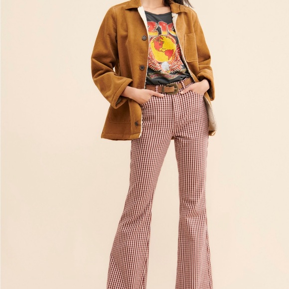 LEE HERITAGE Checkered High-Rise Flare Jeans - Picture 3 of 6